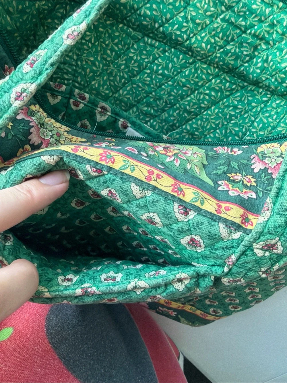 Vera Bradley Green Quilted Floral Tote